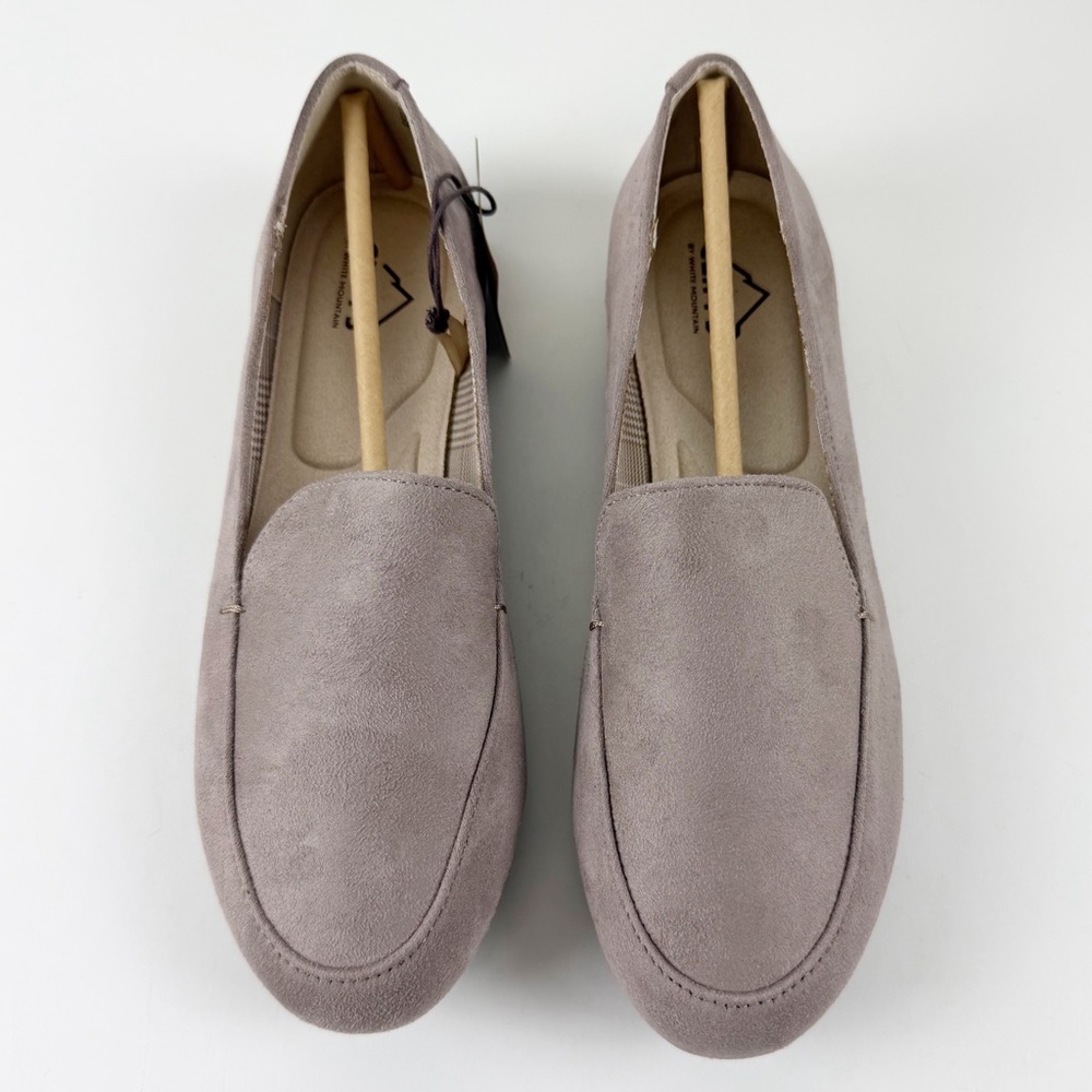 Cliffs by White Mountain Gallant Moc Loafers Womens 7.5W Taupe Faux Suede NEW